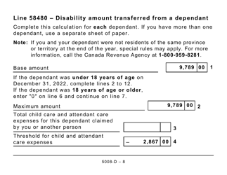 Form 5008-D Worksheet SK428 Saskatchewan (Large Print) - Canada, Page 8