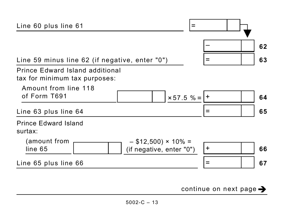 Form 5002-C (PE428) Prince Edward Island Tax and Credits (Large Print) - Canada, Page 13
