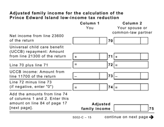 Form 5002-C (PE428) Prince Edward Island Tax and Credits (Large Print) - Canada, Page 15