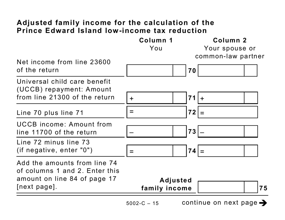Form 5002-C (PE428) Prince Edward Island Tax and Credits (Large Print) - Canada, Page 15
