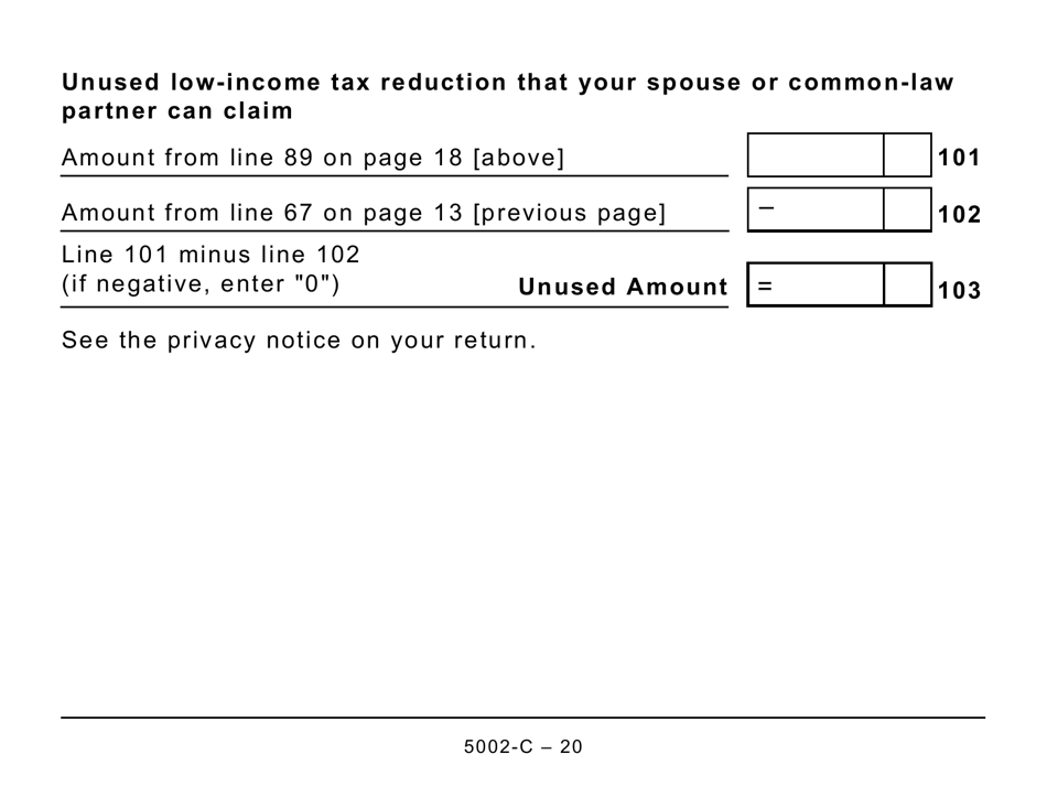 Form 5002-C (PE428) Prince Edward Island Tax and Credits (Large Print) - Canada, Page 20