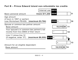Form 5002-C (PE428) Prince Edward Island Tax and Credits (Large Print) - Canada, Page 4