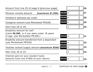 Form 5002-C (PE428) Prince Edward Island Tax and Credits (Large Print) - Canada, Page 7