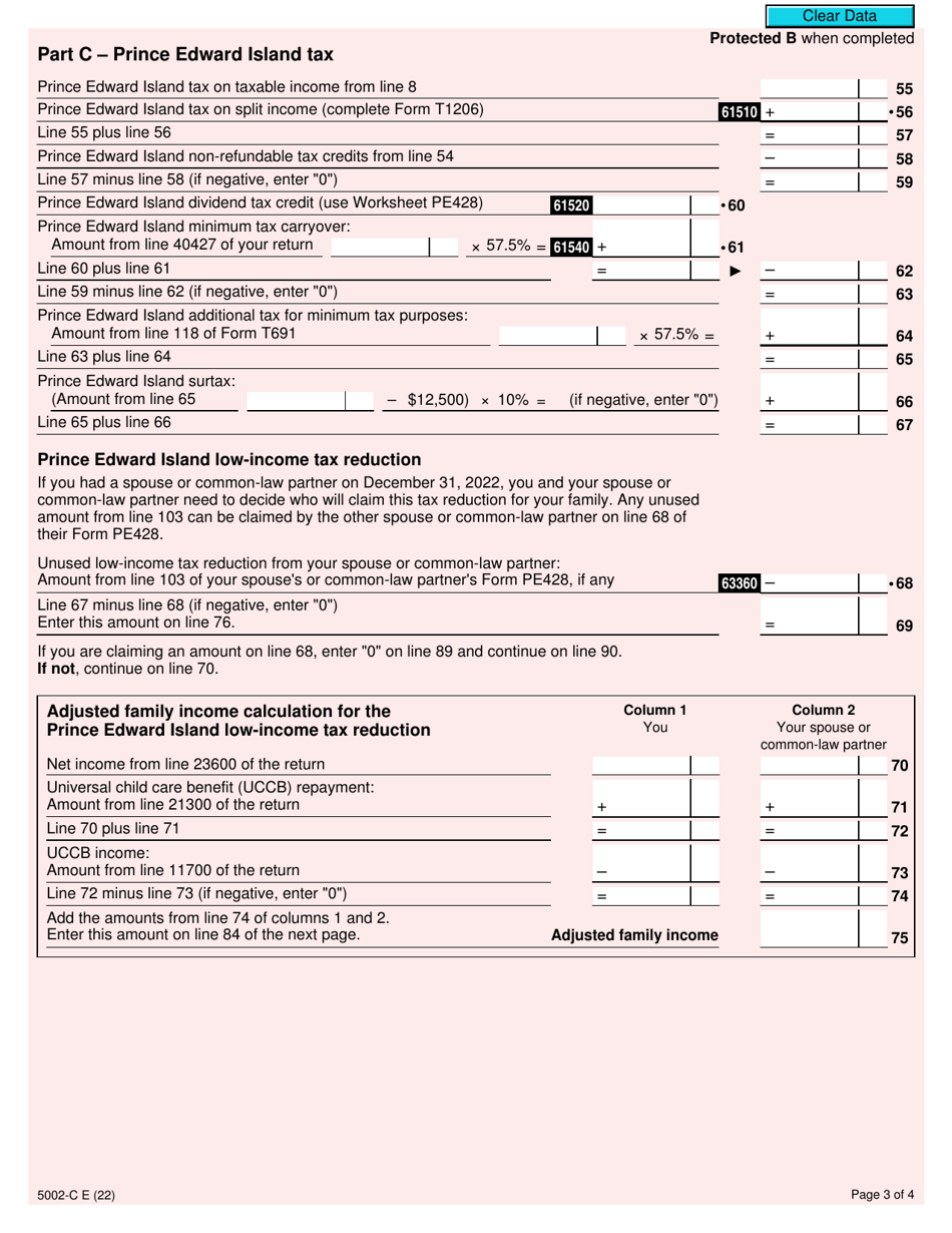 Form 5002-C (PE428) Prince Edward Island Tax and Credits - Canada, Page 3