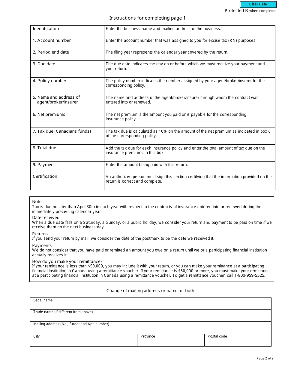 Form B243 Download Fillable PDF Or Fill Online Excise Tax Return ...