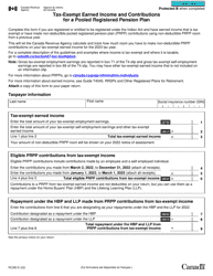 Document preview: Form RC383 Tax-Exempt Earned Income and Contributions for a Pooled Registered Pension Plan - Canada, 2023