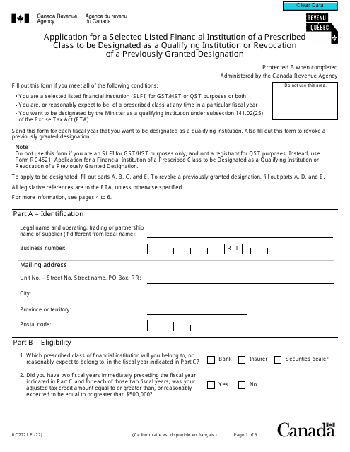 Form RC7221  Printable Pdf
