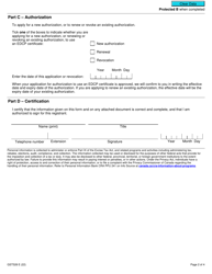 Form GST528 Authorization to Use an Export Distribution Centre Certificate - Canada, Page 2