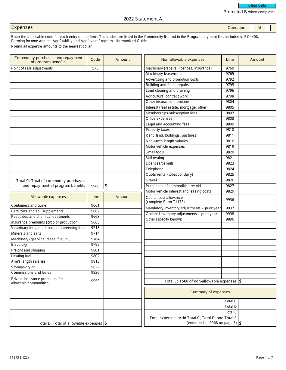 Form T1273 - 2022 - Fill Out, Sign Online and Download Fillable PDF ...