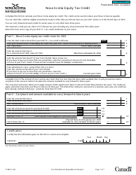 Document preview: Form T1285 Nova Scotia Equity Tax Credit - Canada, 2022