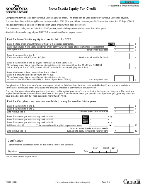 Form T1285 2022 Printable Pdf