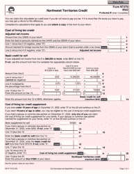 Document preview: Form NT479 (5012-TC) Northwest Territories Credit - Canada, 2022