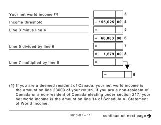 Form T1 (5013-D1) Federal Worksheet - Large Print - Canada, Page 11