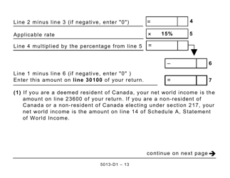 Form T1 (5013-D1) Federal Worksheet - Large Print - Canada, Page 13