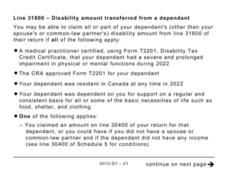 Form T1 (5013-D1) Federal Worksheet - Large Print - Canada, Page 21