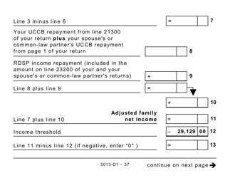 Form T1 (5013-D1) Federal Worksheet - Large Print - Canada, Page 37