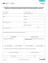 Form CPT130 Certificate of Coverage Under the Canada Pension Plan Pursuant to Articles 7 to 10 of the Agreement on Social Security Between Canada and the Federal Republic of Germany - Canada, Page 2