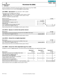 Form T2203 (9401-D) Worksheet NL428MJ Newfoundland and Labrador - Canada