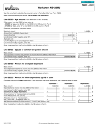 Form T2203 (9404-D) Worksheet NB428MJ Worksheet Nb428mj - Canada