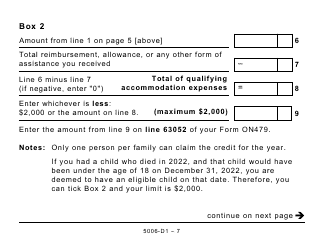 Form 5006-D1 Worksheet ON479 Ontario (Large Print) - Canada, Page 7