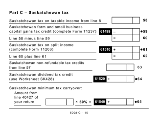 Form 5008- (SK428) Saskatchewan Tax (Large Print) - Canada, Page 10