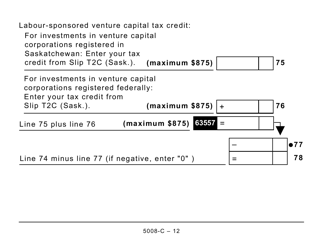 Form 5008- (SK428) Saskatchewan Tax (Large Print) - Canada, Page 12