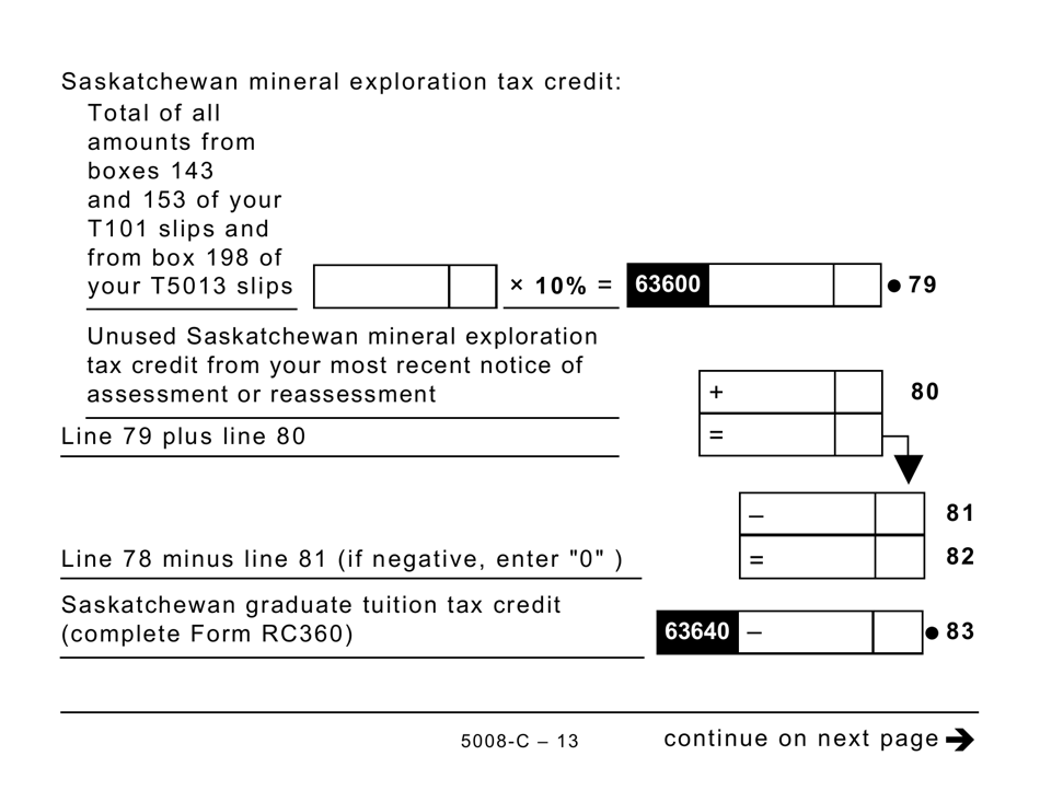 Form 5008- (SK428) Saskatchewan Tax (Large Print) - Canada, Page 13