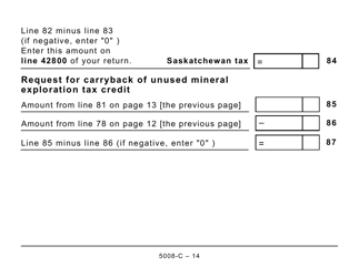 Form 5008- (SK428) Saskatchewan Tax (Large Print) - Canada, Page 14