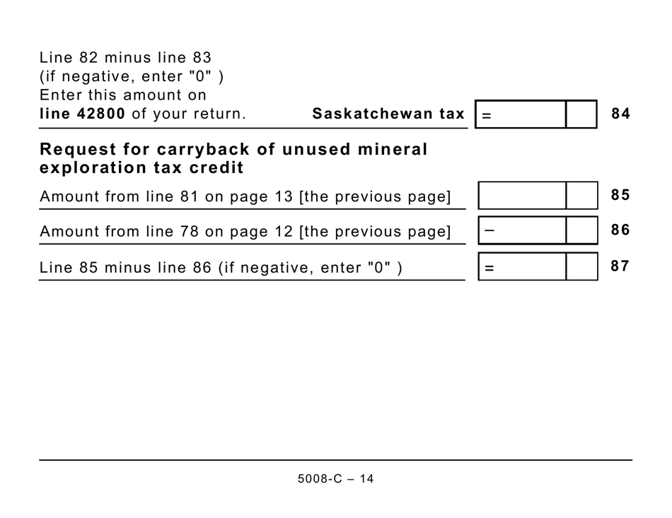Form 5008- (SK428) Saskatchewan Tax (Large Print) - Canada, Page 14