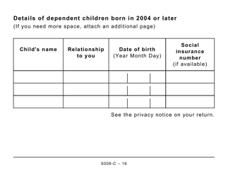 Form 5008- (SK428) Saskatchewan Tax (Large Print) - Canada, Page 16