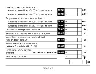 Form 5008- (SK428) Saskatchewan Tax (Large Print) - Canada, Page 6