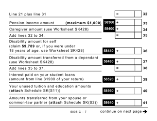 Form 5008- (SK428) Saskatchewan Tax (Large Print) - Canada, Page 7