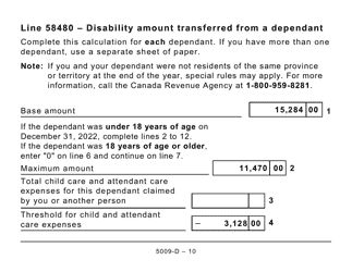 Form 5009-D Worksheet AB428 Alberta (Large Print) - Canada, Page 10