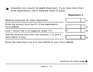 Form 5009-D Worksheet AB428 Alberta (Large Print) - Canada, Page 13