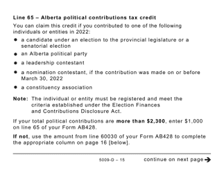 Form 5009-D Worksheet AB428 Alberta (Large Print) - Canada, Page 15