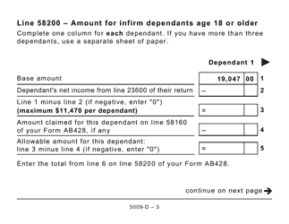 Form 5009-D Worksheet AB428 Alberta (Large Print) - Canada, Page 3