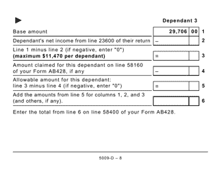 Form 5009-D Worksheet AB428 Alberta (Large Print) - Canada, Page 8