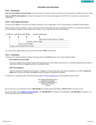 Form NR304 Direct Deposit for Non-resident Tax Refunds - Canada, Page 2