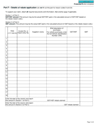 Form R7289 General Application for Gst/Hst and Qst Rebates for Selected Listed Financial Institutions - Canada, Page 7