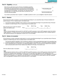 Form RC7298 Election or Revocation of an Election to Use the Prescribed Percentage for a Selected Listed Financial Institution - Canada, Page 2