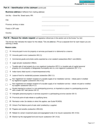 Form GST189 General Application for Gst/Hst Rebates - Canada, Page 2