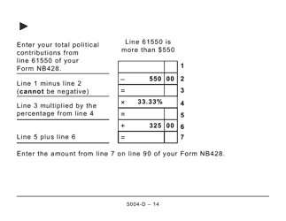 Form 5004-D Worksheet NB428 New Brunswick (Large Print) - Canada, Page 14