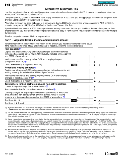 Form T691 2022 Printable Pdf