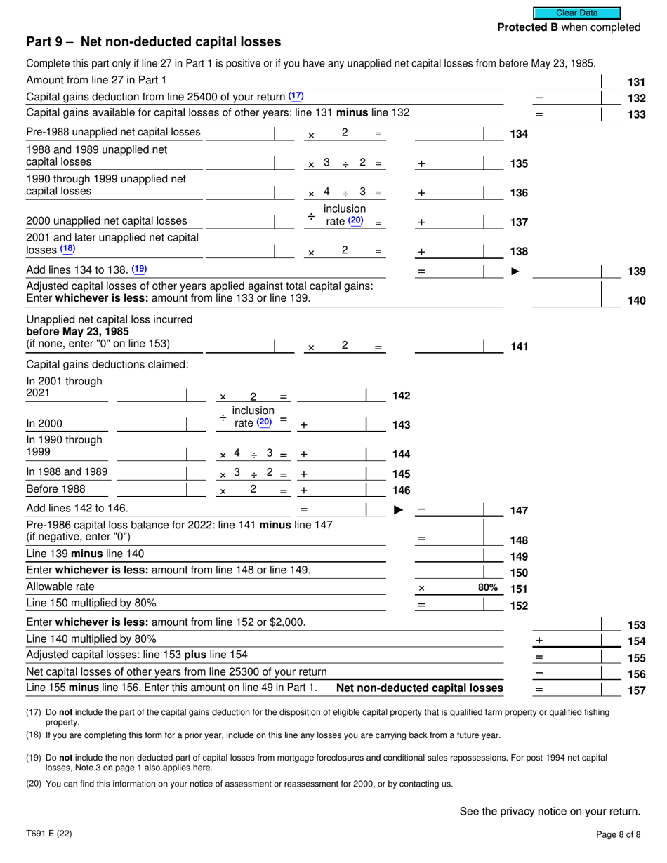 Form T691 Alternative Minimum Tax - Canada, Page 8