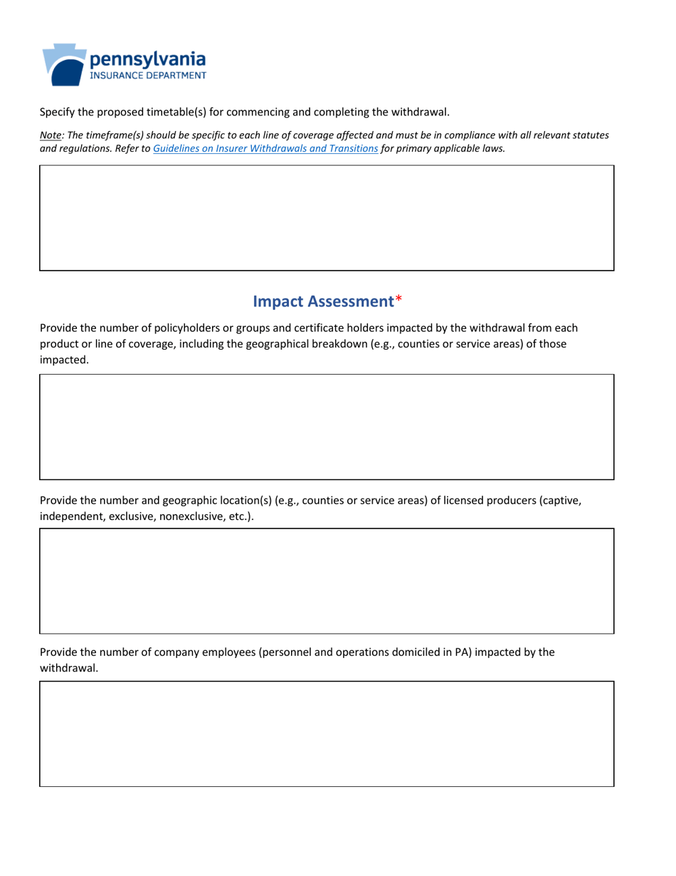 Request for Plan of Withdraw / Transition - Pennsylvania, Page 3