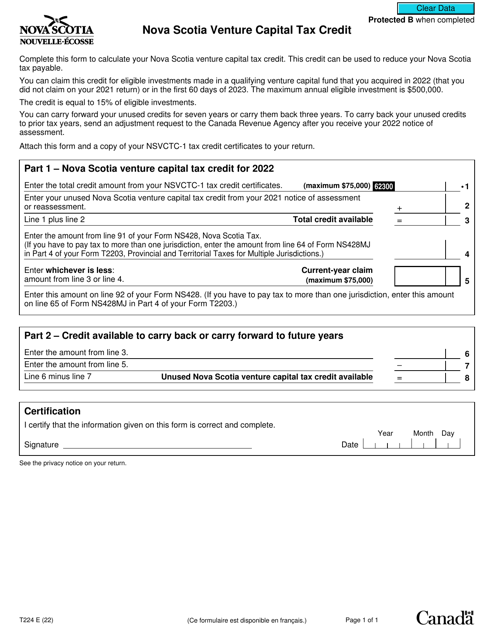 Form T224 2022 Printable Pdf