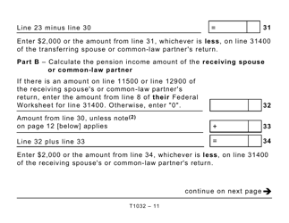Form T1032 Joint Election to Split Pension Income (Large Print) - Canada, Page 11