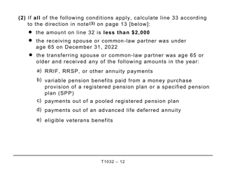 Form T1032 Joint Election to Split Pension Income (Large Print) - Canada, Page 12