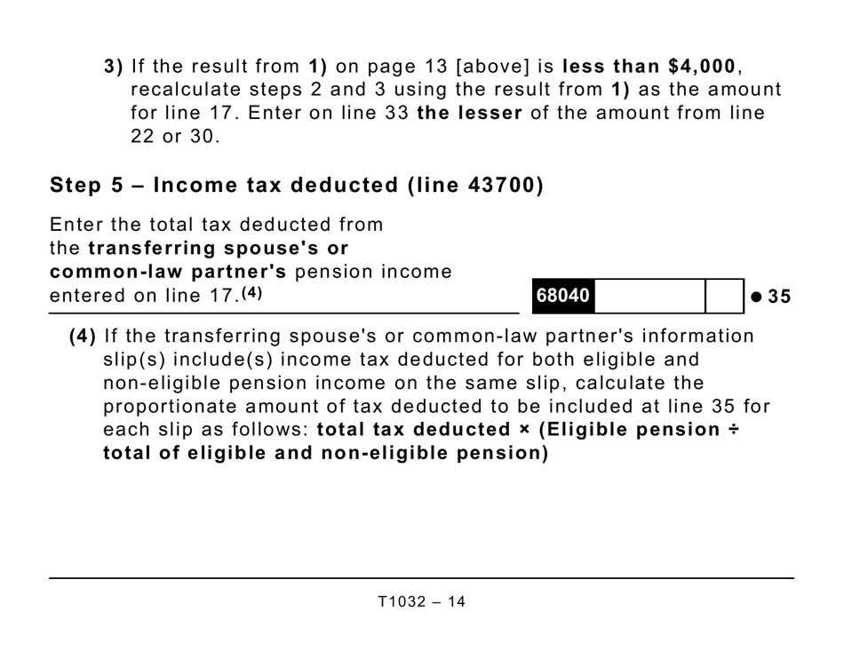 Form T1032 Joint Election to Split Pension Income (Large Print) - Canada, Page 14