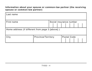 Form T1032 Joint Election to Split Pension Income (Large Print) - Canada, Page 4
